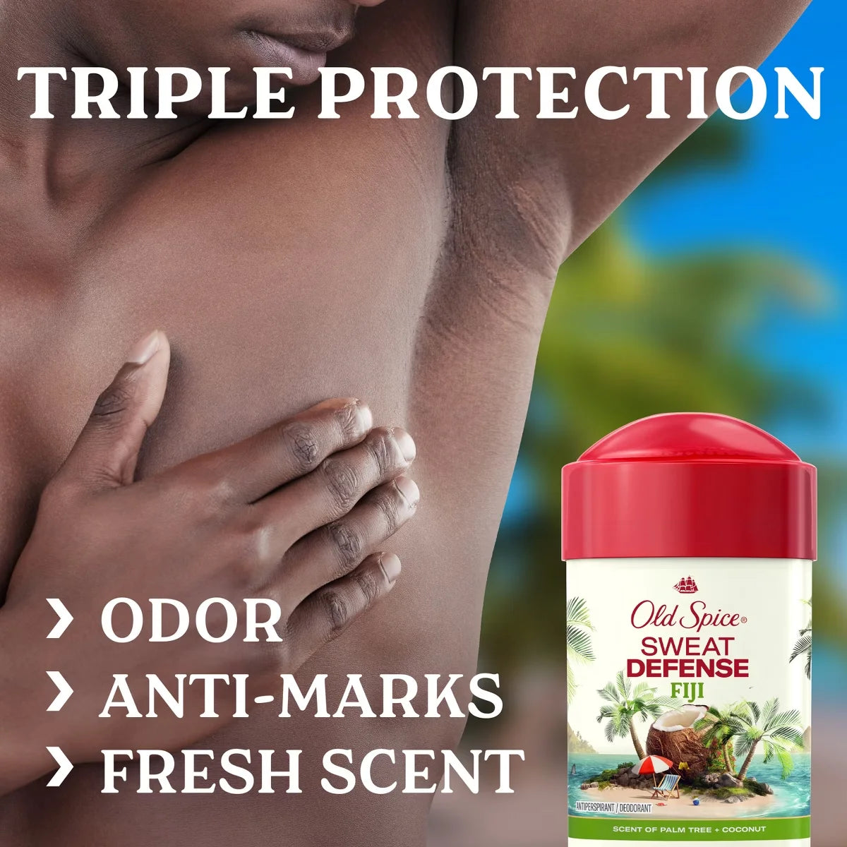 Old Spice Men's Antiperspirant & Deodorant Fiji Scent - 2.6oz: Invisible Solid, Under Arm Application, Animal By-Product-Free Secondary image