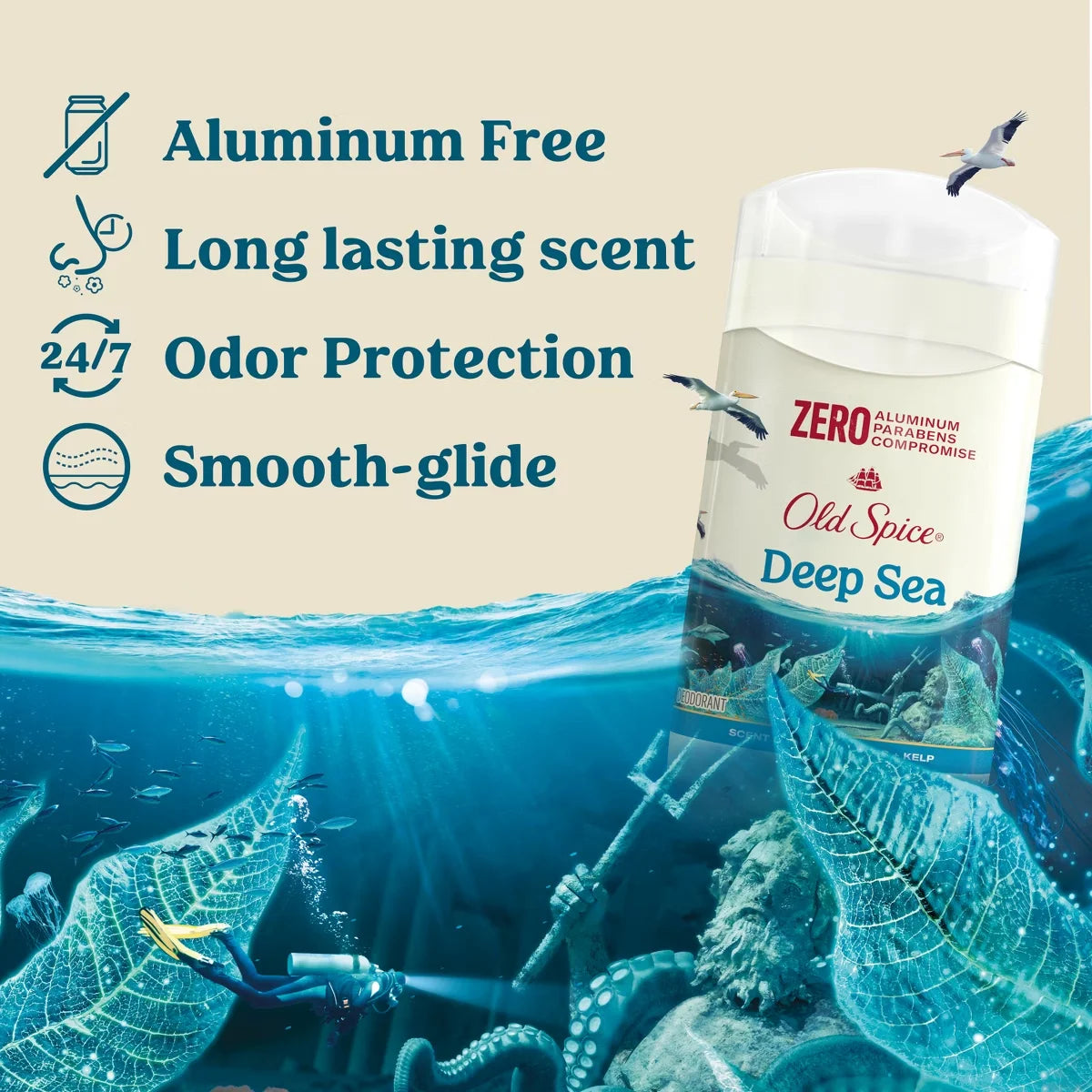 Old Spice Fresh Collection Deodorant Deep Sea Ocean Elements - 3oz Secondary image