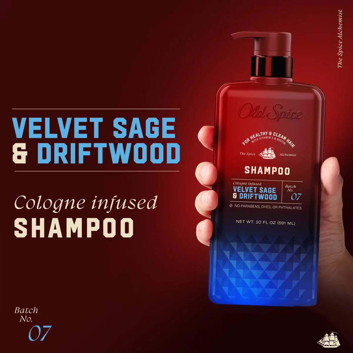 Old Spice x The Spice Alchemist Velvet Sage & Driftwood Cologne Infused Shampoo - 20 fl oz Secondary image
