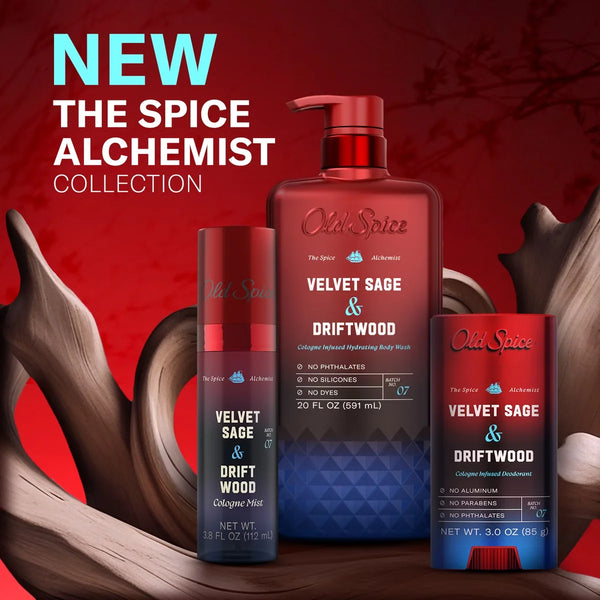 Old Spice x The Spice Alchemist Collection Men's Crafted for Compliments Cologne Infused Body Wash - Velvet Sage and Driftwood Scent - 20 fl oz