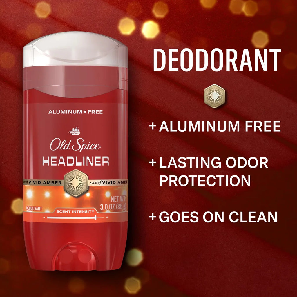 Old Spice Red Collection Men's 24-Hour Odor Protection Refreshing Fragrance Long-Lasting Freshness Deodorant - Headliner Scent - 3oz