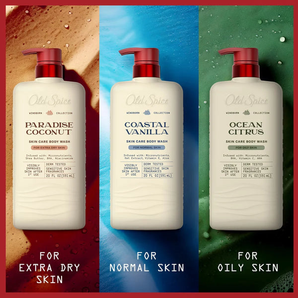 Old Spice Windborn Collection Men's Body Wash for Normal Skin - Coastal Vanilla Scent - 20 fl oz