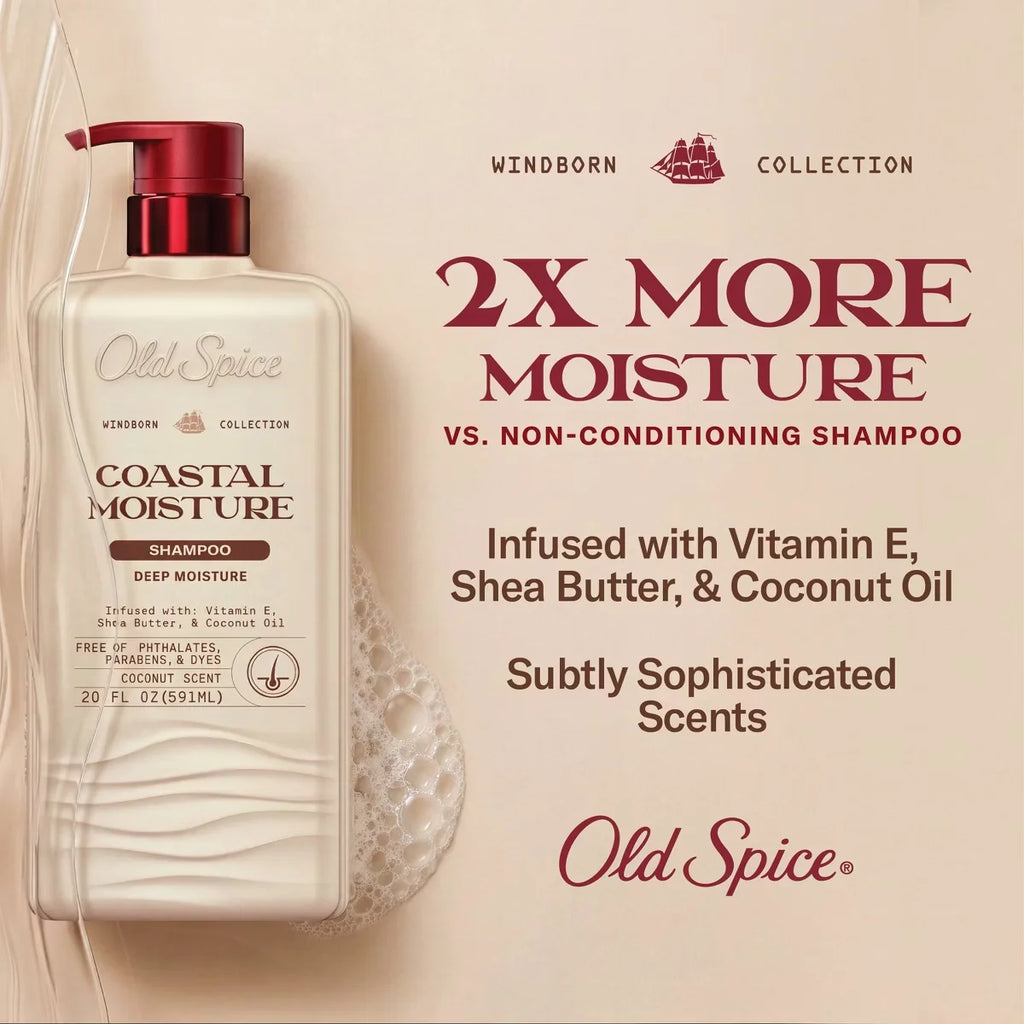 Old Spice Windborn Coastal Moisture Vanilla Shampoo - 20 fl oz