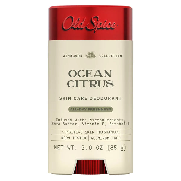 Old Spice Men's Aluminum-Free All Day Freshness Windborn Collection Deodorant - Ocean Citrus - 3oz: Invisible Solid, Normal Skin
