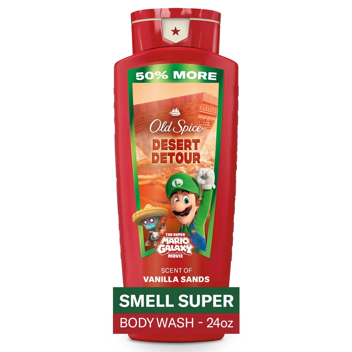 Old Spice x The Super Mario Galaxy Men's 24/7 Shower Fresh Desert Detour Body Wash - Scent of Vanilla Sands - 24 fl oz Main image