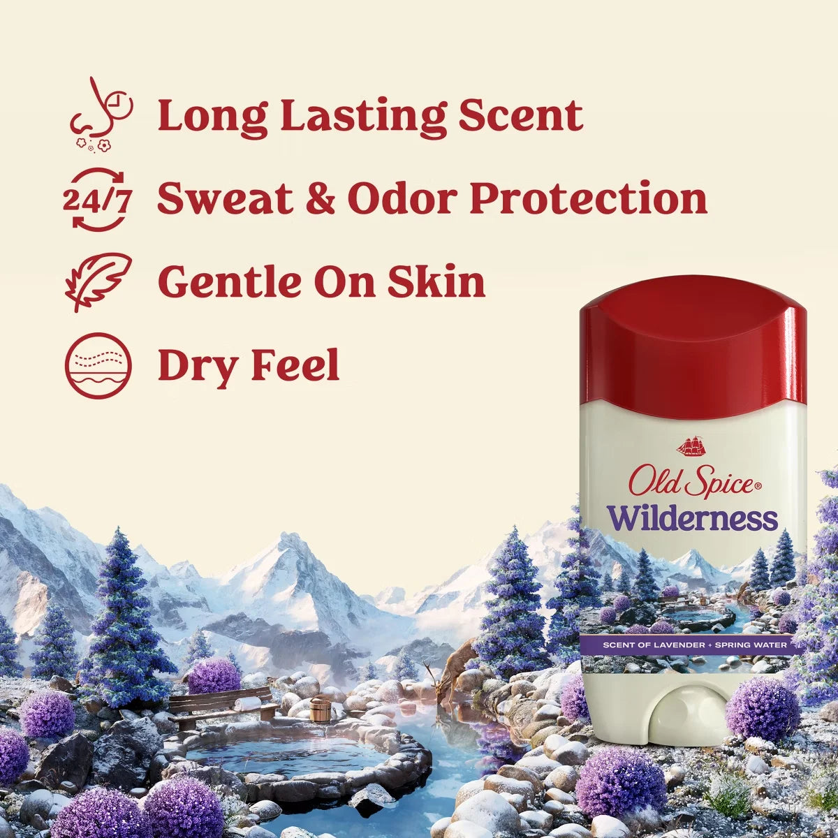 Old Spice Men's Wilderness with Lavender Antiperspirant & Deodorant - 2.6oz: Invisible Solid, Normal Skin Type Secondary image