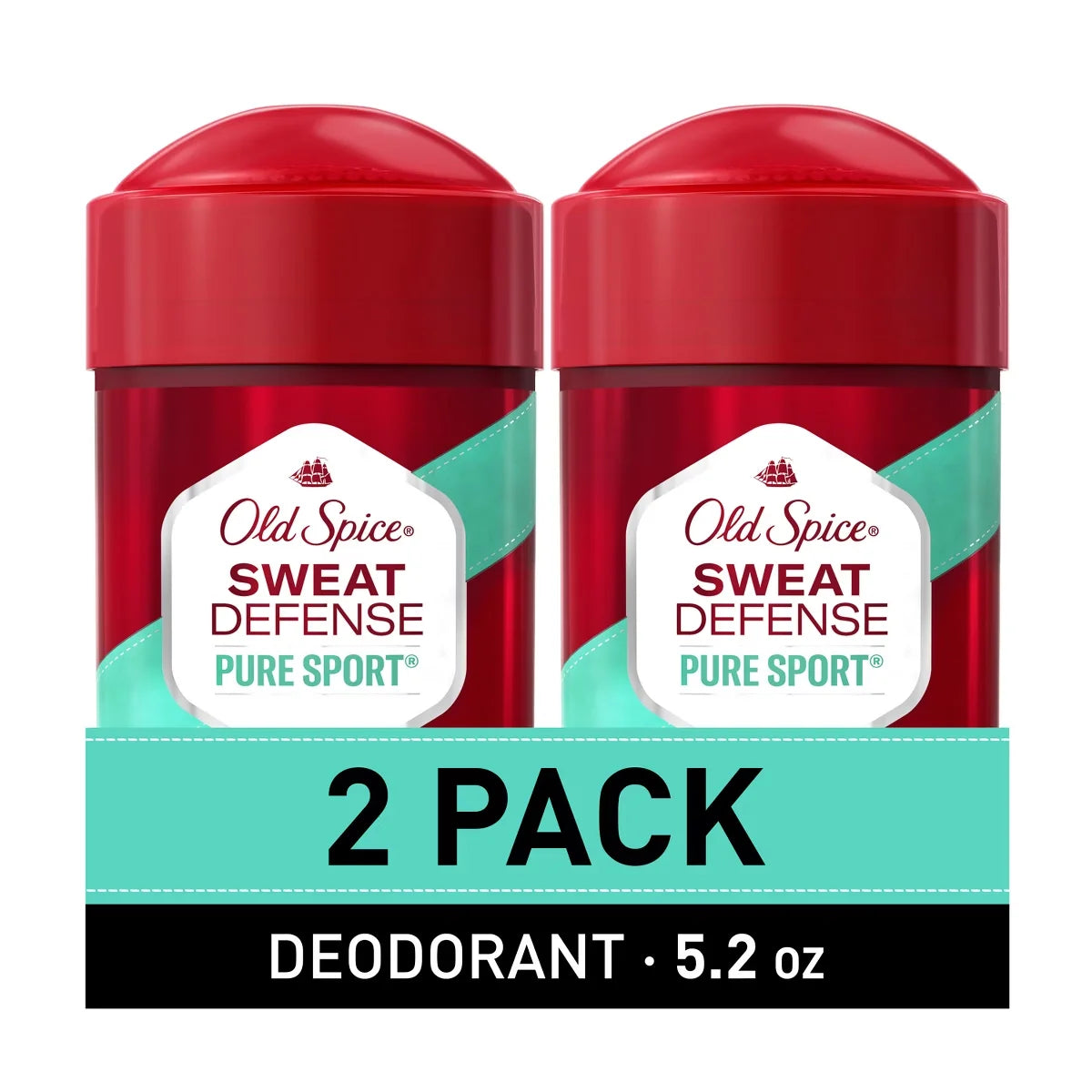 Old Spice Hardest Working Collection Sweat Defense Solid Antiperspirant & Deodorant Pure Sport Plus Twin Pack - 2.6oz Main image