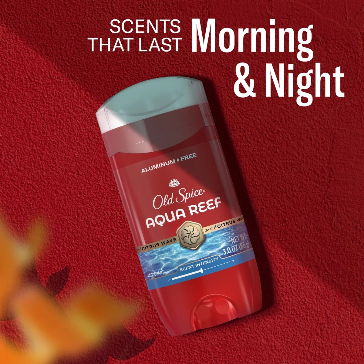 Old Spice Red Zone Aqua Reef Deodorant - 3oz: Invisible Solid, Under Arm Application, Normal Skin, Scented