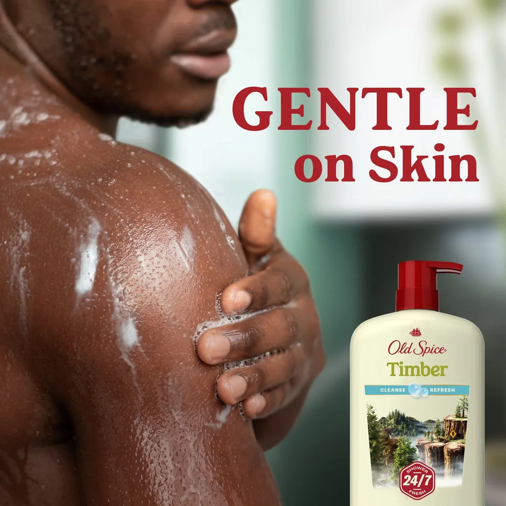 Old Spice Men's Body Wash Timber with Sandalwood - 30 fl oz: For Normal Skin, Liquid Form, Basic Cleansing, Whole Body