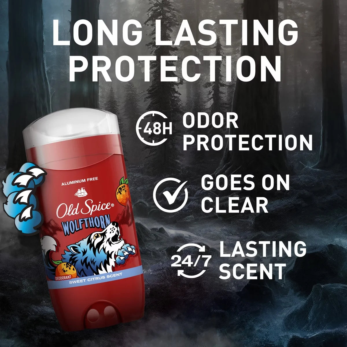 Old Spice Wolfthorn Scent Deodorant for Men - Aluminum-Free 3oz: Invisible Solid, Under Arm Application, Mature Skin Secondary image