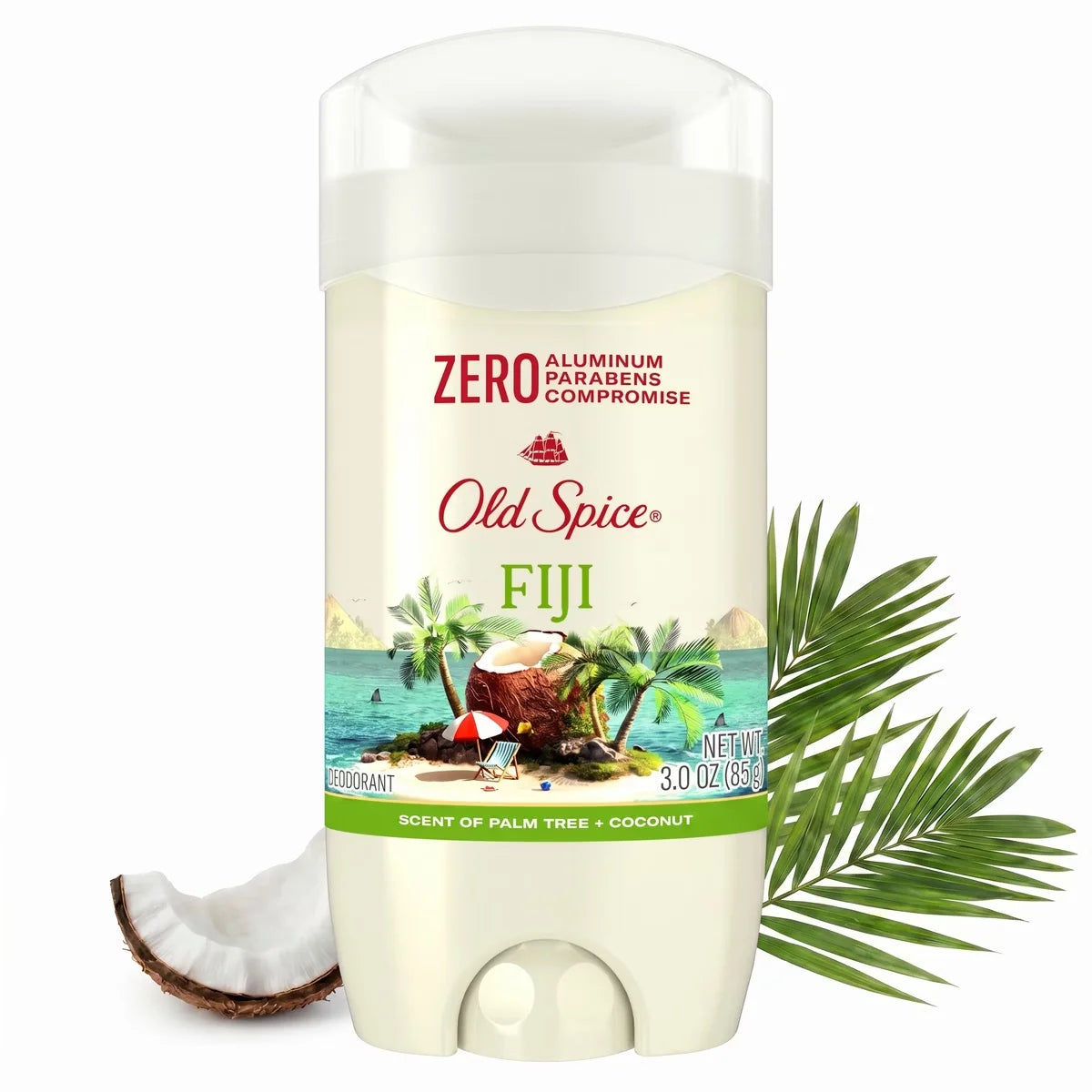 Old Spice Men's Deodorant Fiji with Palm Tree - Aluminum-Free 3oz: Invisible Solid, Normal Skin, Under Arm Use Main image
