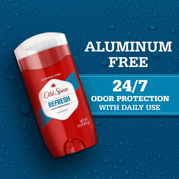 Old Spice High Endurance Deodorant for Men - Aluminum-Free 3.4oz/2pk: Under Arm, Invisible Solid, Fresh Scent, Normal Skin