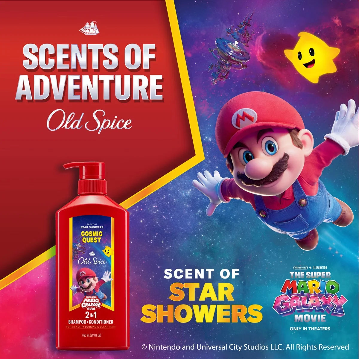 Old Spice Super Mario Cosmic Galaxy 2-in-1 Shampoo and Conditioner - 21.9 fl oz Secondary image