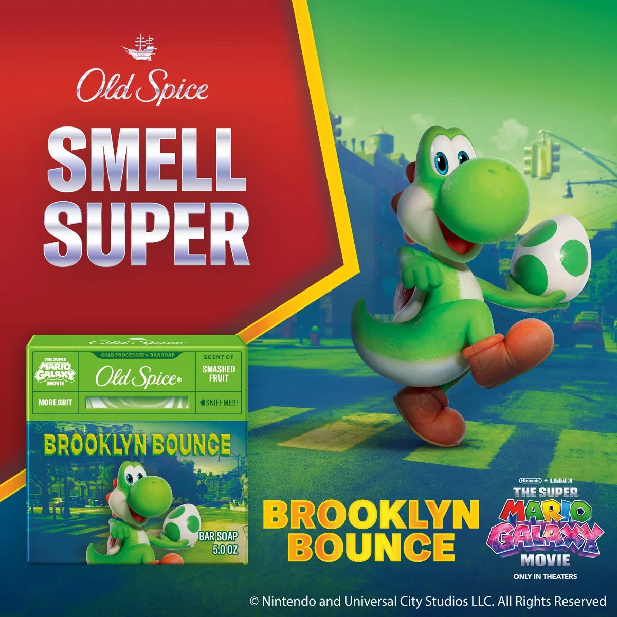 Old Spice x The Super Mario Galaxy Men’s Brooklyn Bounce Cold Processed Bar Soap - Scent of Smashed Fruit - 5oz: Basic Cleansing, Normal Skin Secondary image