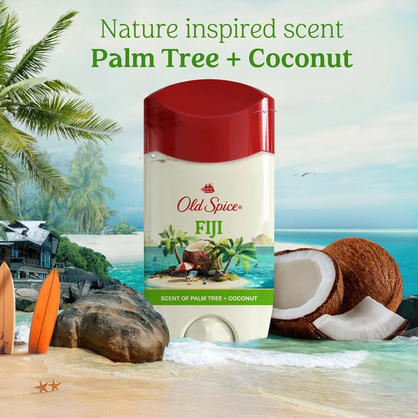 Old Spice Men's Antiperspirant & Deodorant - Fiji with Palm Tree - 2.6oz/3pk: Invisible Solid with Tropical Coconut Scent