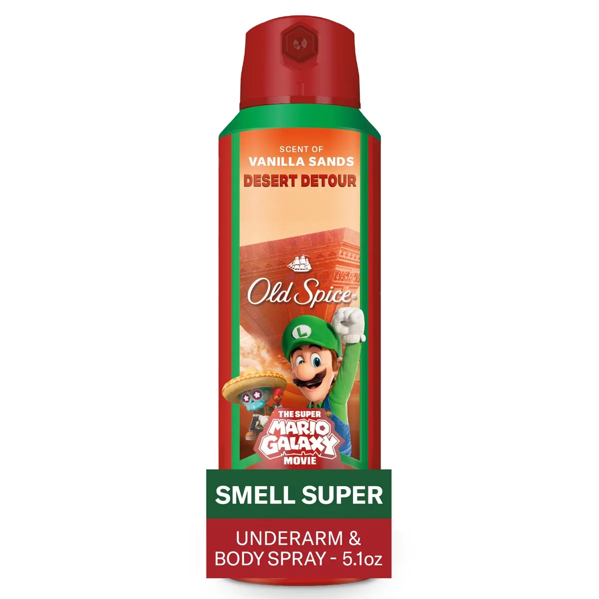Old Spice x The Super Mario Galaxy 24/7 Odor Control Aluminum-Free Deodorant Body Spray - Desert Detour - 5.1 fl oz Main image