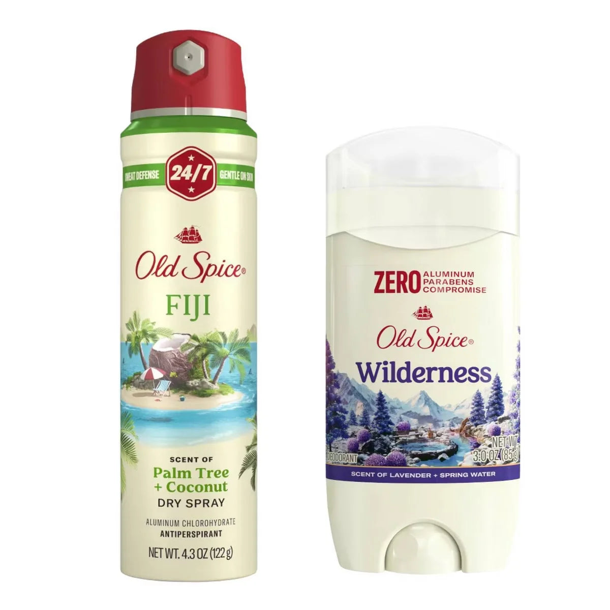 Old Spice Men's 4.3oz Fiji Antiperspirant & Deodorant + 3oz Wildnerness Deodorant Main image