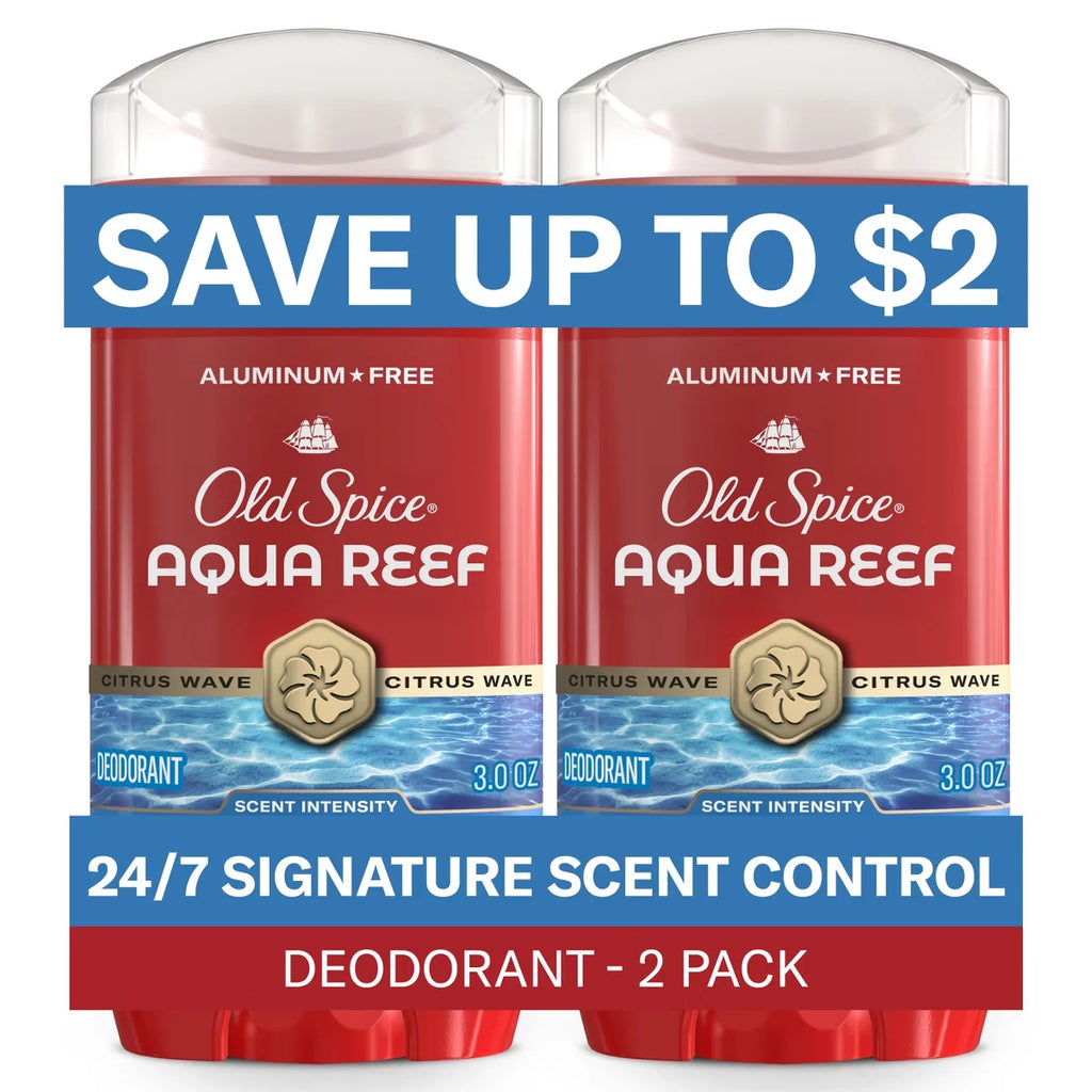 Old Spice Deodorant Aqua Reef Twin Pack - 3oz/2pk