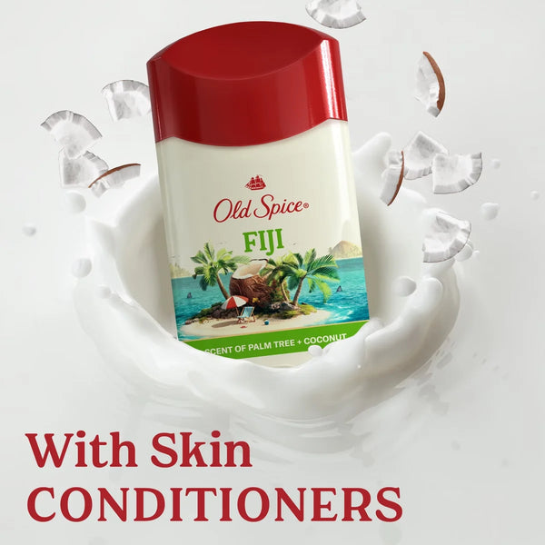 Old Spice Men's Fiji with Palm Tree Antiperspirant & Deodorant - 2.6oz/2pk: Paraben-Free, Invisible Solid, Under Arm Use