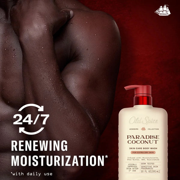 Old Spice Windborn Collection Men's Body Wash for Extra Dry Skin - Paradise Coconut Scent - 20 fl oz