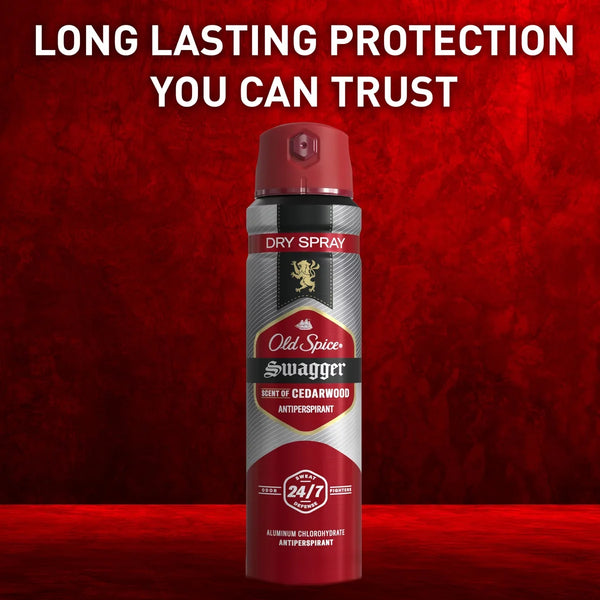 Old Spice Red Collection Men's 48-Hour Odor Protection Lightweight Formula All-Day Freshness Antiperspirant Spray - Stronger Swagger - 4.3oz