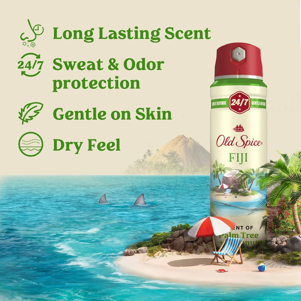 Old Spice Men's Invisible Dry Spray Antiperspirant & Deodorant - Fiji Scent - Fresher Collection - 4.3oz Secondary image