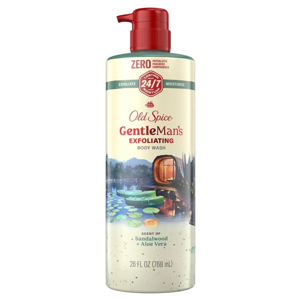 Old Spice Gentle Man's Blend Exfoliating Bodywash Pump - Sandalwood & Aloe Vera - 26 fl oz: Paraben-Free, Phthalate-Free, Contains Vitamin B3